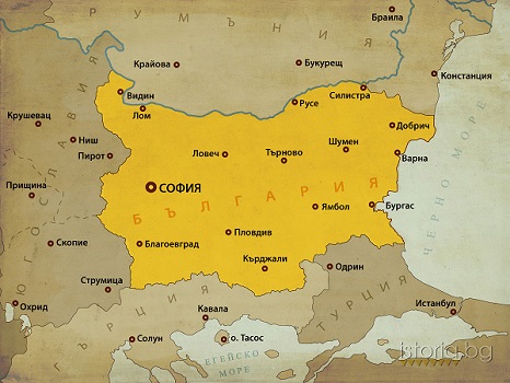 Карта на България след 1944 г.